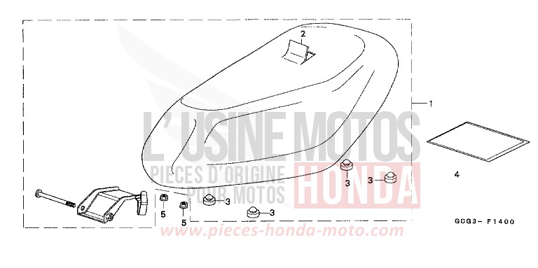 SITZ von CB1300 Super Bold'or ABS REAL WHITE (NH250) von 1999